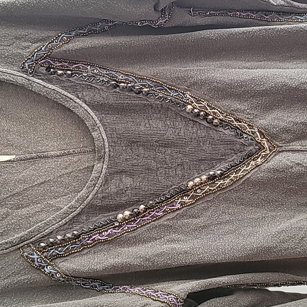 Free People lace embroidery beadwork tunic S